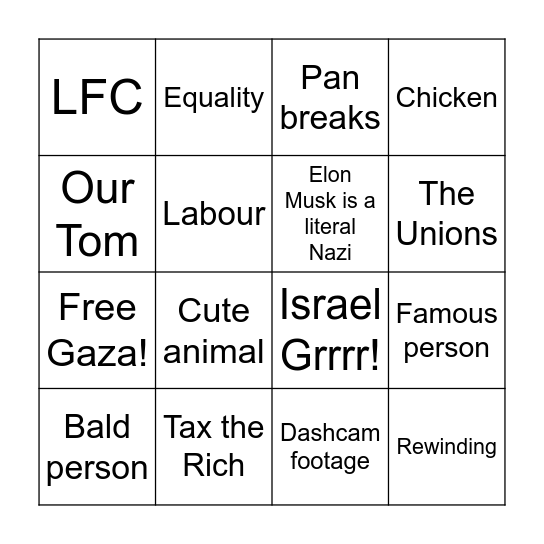 Jimmy Shannon Bingo Card Bingo Card