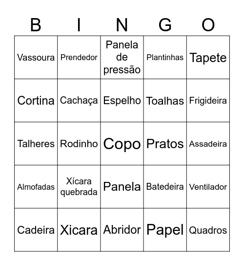 V & V Bingo Card