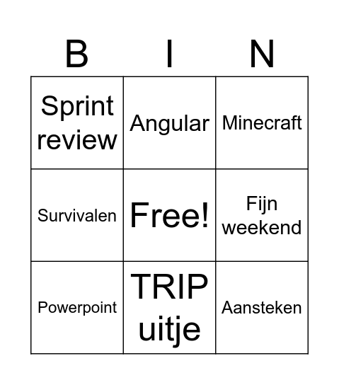 Retro Bingo Card
