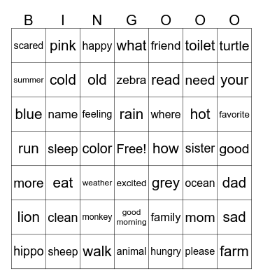 ASL Review Bingo Card