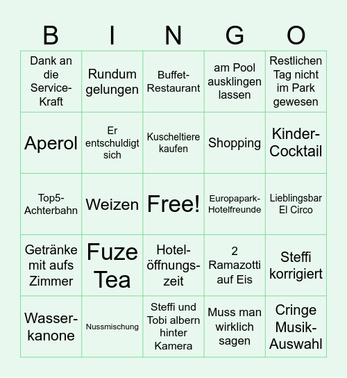 Testefreizeitparks Bingo Card