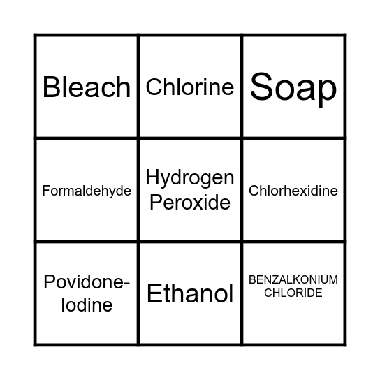 Germicide Bingo! Bingo Card