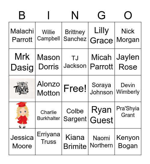 2025 Graduate Bingo Card