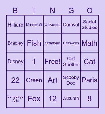 Ms Pollock Bingo! Bingo Card