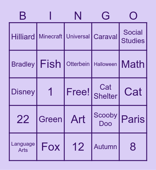 Ms Pollock Bingo! Bingo Card