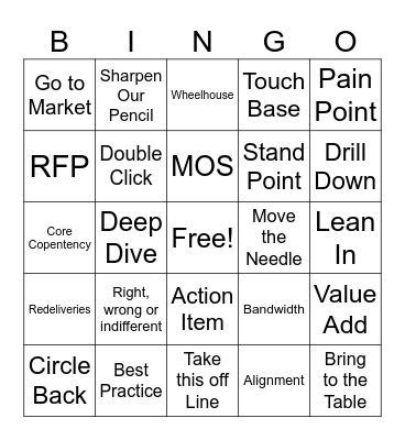 Business Review Bingo Card