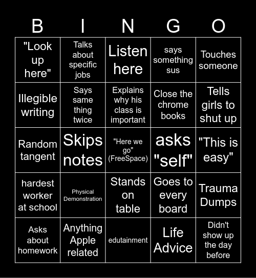DV Bingo Card