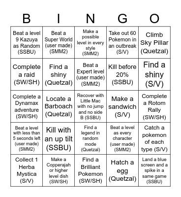 suffering Bingo Card