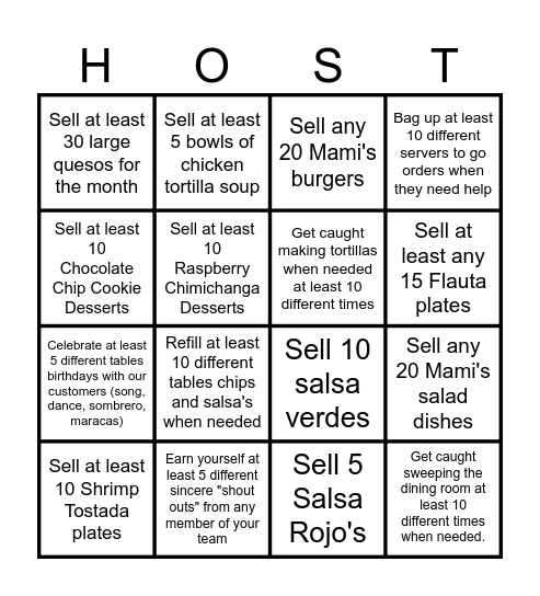 Mami's May BINGO Card