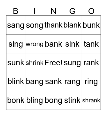 Glued Sounds BINGO Card