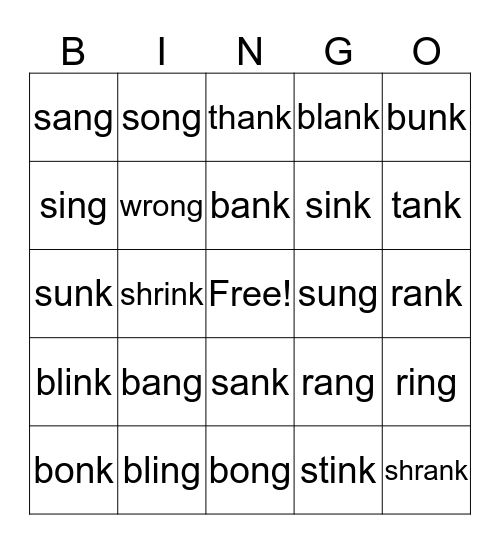 Glued Sounds BINGO Card