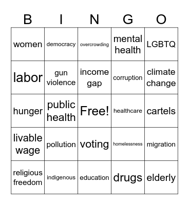Good coups! Bingo Card