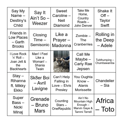 The Kitten Cradle Bingo Card
