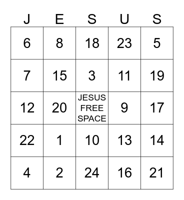 GOD'S LOVE Bingo Card