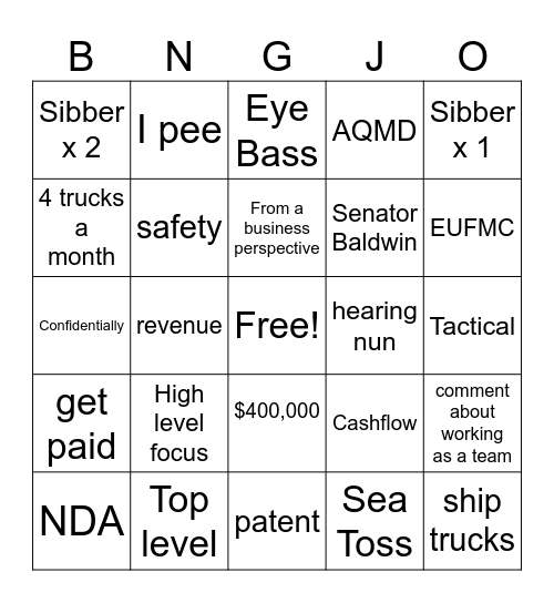BOTTOM TEXT Bingo Card