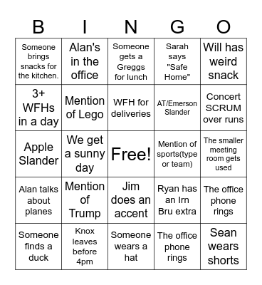28//04/25 Bingo Card