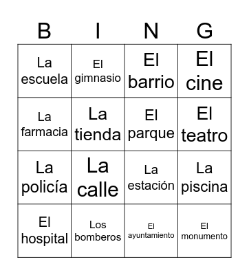 La ciudad Bingo Card