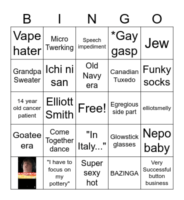 Elliot's Birthday Bingo Card