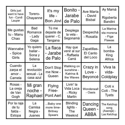 BINGO MUSICAL Bingo Card