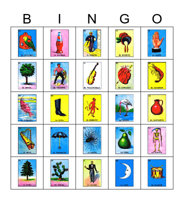 Loteria de México Bingo Card