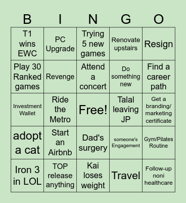 2025 Bingo Card