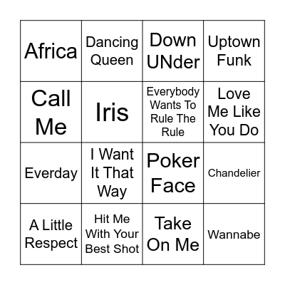 Round 1 Bingo Card