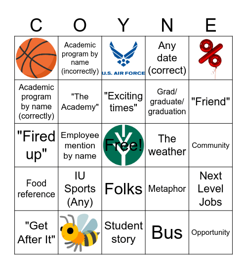 Erik Coyne Bingo Card