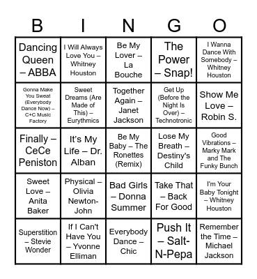 Bingo & Bangers Bingo Card