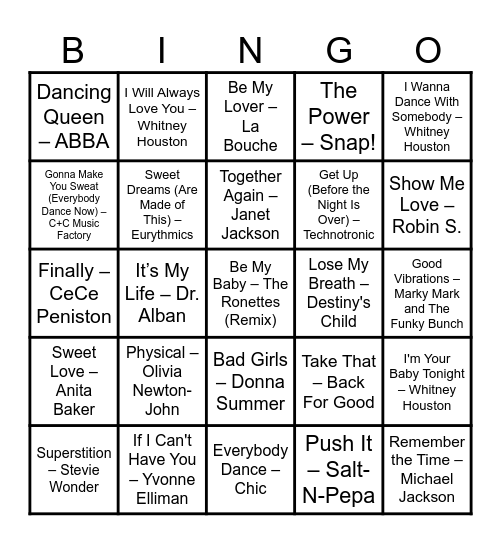 Bingo & Bangers Bingo Card