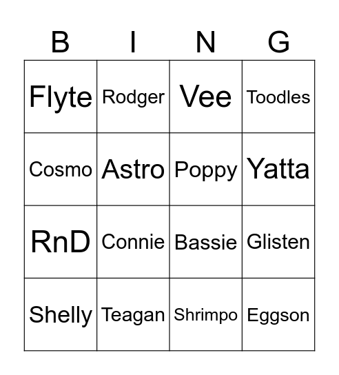 Twisted Bingo Card