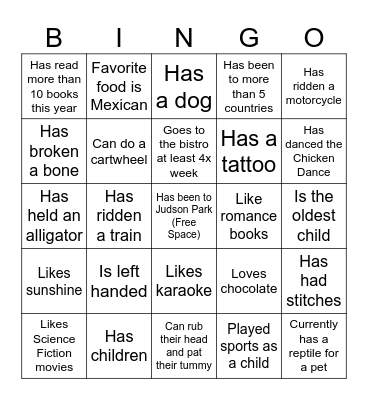 JPHC Social Bingo Card
