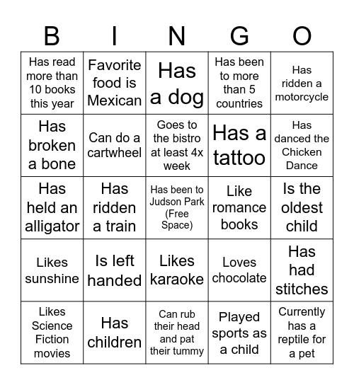 JPHC Social Bingo Card