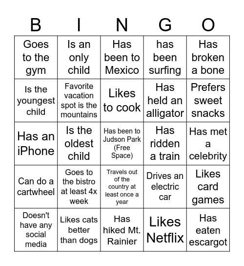 JPHC Social Bingo Card