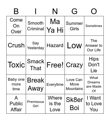 Music Bingo-A Katie Drew Affair Bingo Card