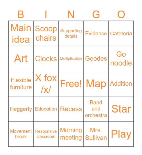 Fun Flock BINGO Card