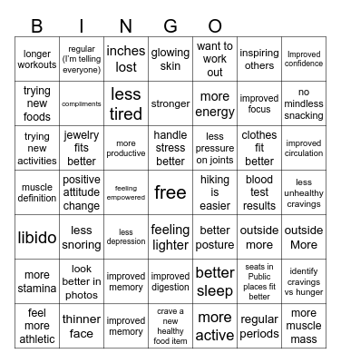 Non- Scale Victory Bingo Card