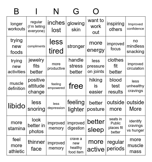 Non- Scale Victory Bingo Card