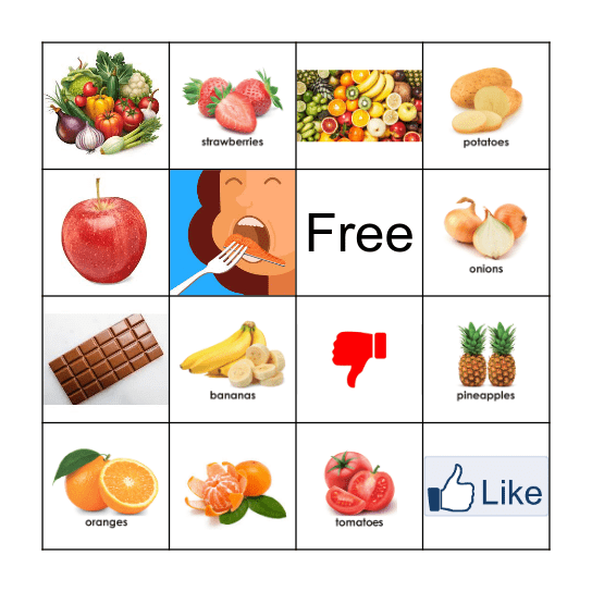 FOOD BINGO Card