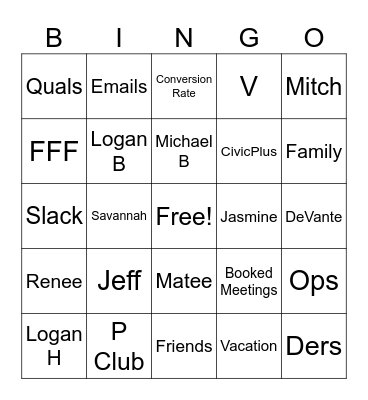 Last Squad 4 Sync Bingo Card!!!!! Bingo Card