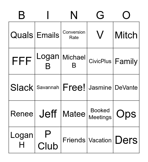 Last Squad 4 Sync Bingo Card!!!!! Bingo Card