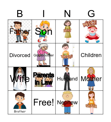 Family Bingo Card