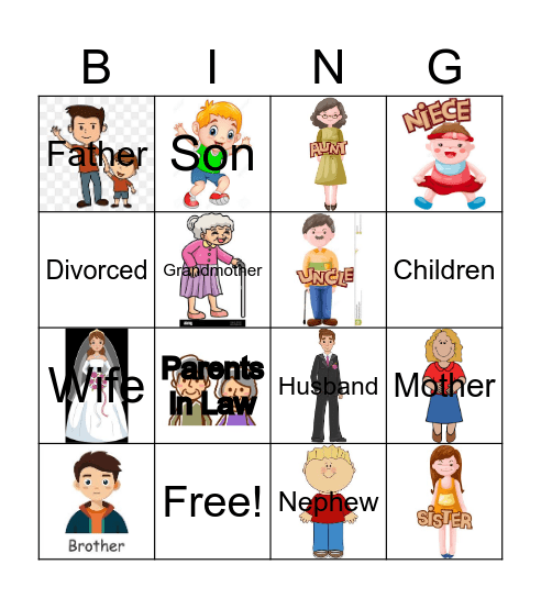 Family Bingo Card