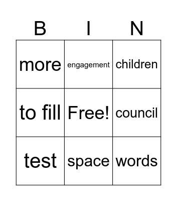 TEST Bingo Card