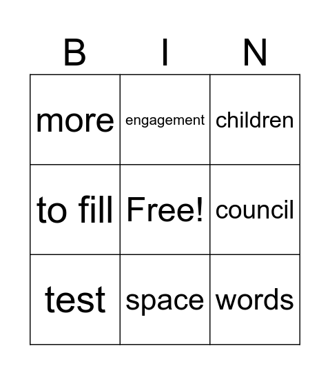 TEST Bingo Card