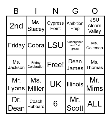AP BINGO Card