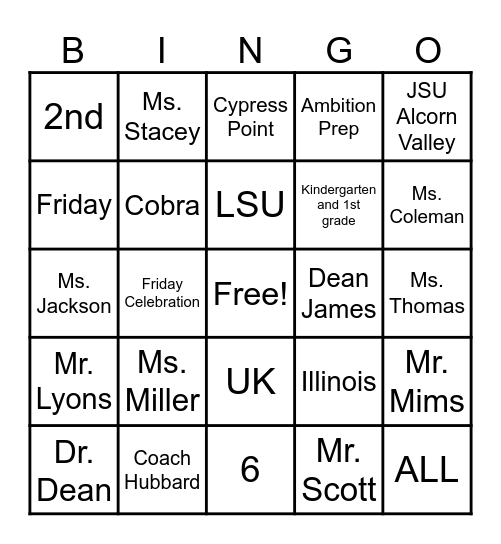 AP BINGO Card