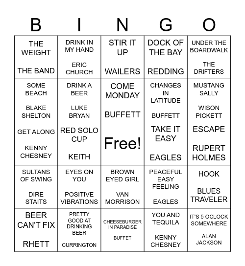 DAY DRINKING Bingo Card