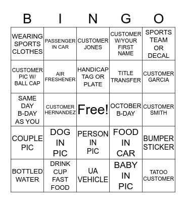 ACV BINGO Card