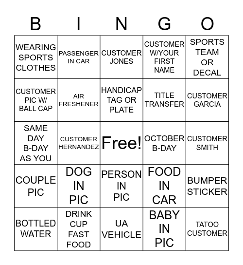 ACV BINGO Card