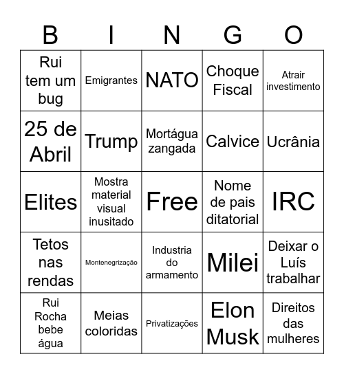IL vs BE Bingo Card